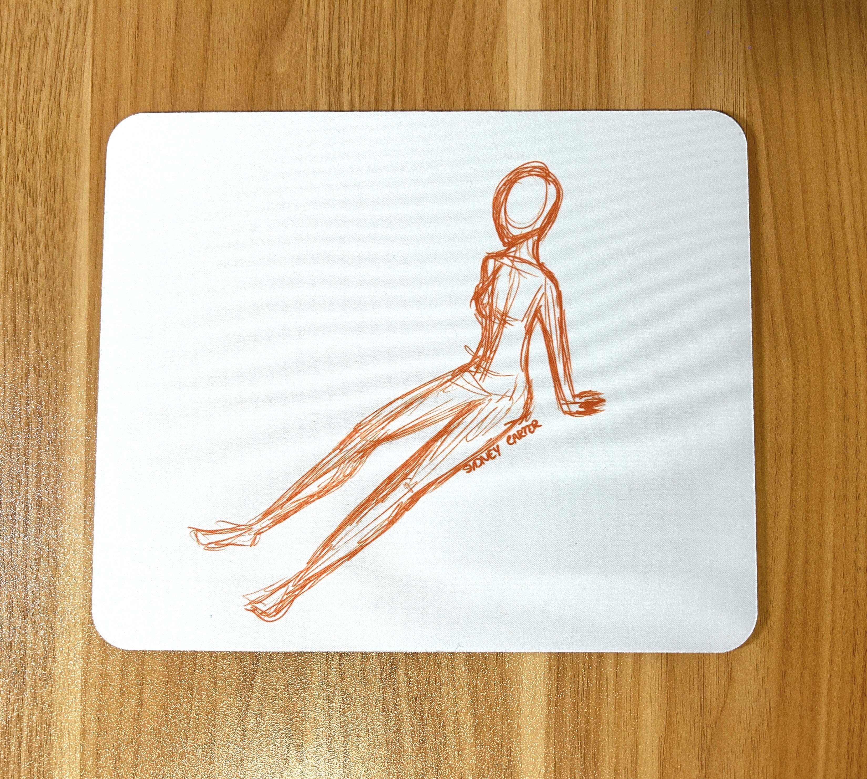 Mouse Pad - Orange Seated Figure